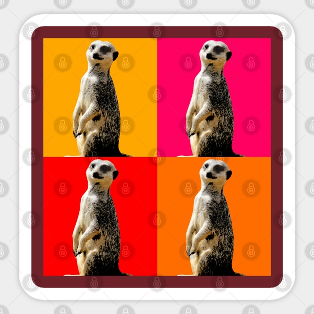 Meerkat Pop Art Sticker by Pete's Place - where the magic happens!